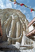 Ladakh - Mulbekh, rock carved relief of Maitreya Buddha